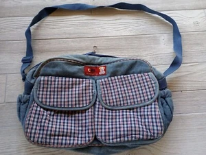 H.W. vintage Borsa per pannolini Carter & Sons denim tasche a quadri - Foto 1 di 17