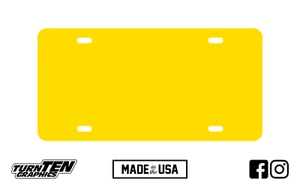 Blank Plastic Yellow Vanity License Plate - Picture 1 of 1