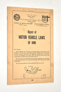 Libretto Digest of Motor Vehicle Laws of Ohio anni 60 - Foto 1 di 1