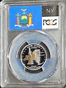 2001 S Silver New York State Quarter PCGS PR69DCAM - Picture 1 of 2