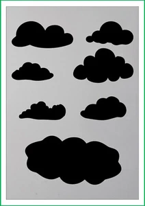 Clouds - multiple 2 mylar stencil, 190 micron reusuable flexible stencil - Picture 1 of 1