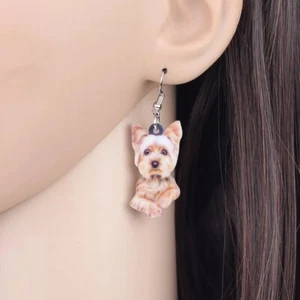 Yorkie Yorkshire Terrier Welpe Hund Ohrringe ~ Hund Mutter Geschenk, neu mit Etikett - Bild 1 von 7