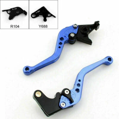Short Brake Clutch Levers For Yamaha YZF R6 05-14 YZF R1 04-08 R6S Blue T9 - Image 1 of 4