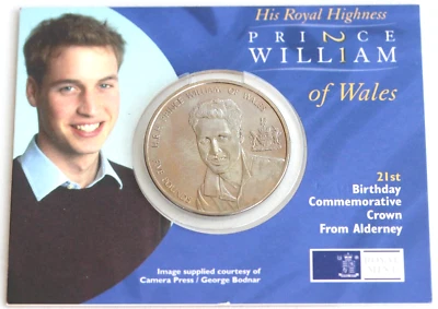 Moneda conmemorativa del 21 cumpleaños del príncipe Guillermo de Gales, 21 de junio de 2003 Foto 1 de 4