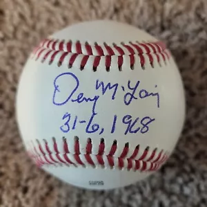 Denny McLain Autographed Signed Baseball MLB Tigers Inscribed 31-6 1968 - w/COA - Picture 1 of 1