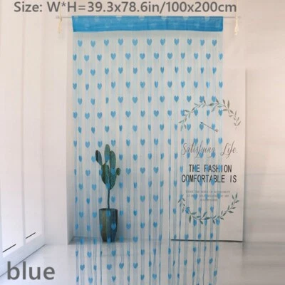 Cortina de ventana puerta corazón cortina hilo borla divisor cenefa decoración dormitorio Foto 1 de 4