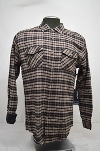 NEW Kenneth Cole Men's Slim Fit Mobility Flannel Shirts Plaid New OAK BROWN MED - Picture 1 of 9