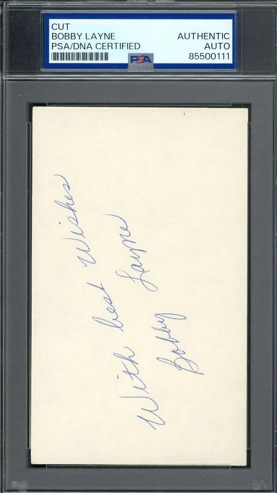Bobby Layne PSA ADN certificado de autenticidad firmado 3x5 tarjeta índice autógrafo Foto 1 de 1