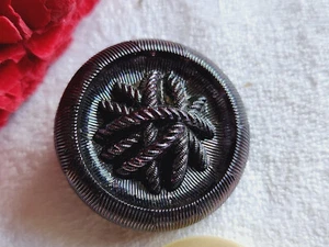 Bouton ancien en verre violet gros collection 2,6 cm D15G - Picture 1 of 4