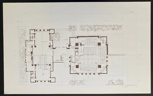 BUILDING PLANS & DESIGNS OF FRANK LLOYD WRIGHT WASMUTH PLATE 64 UNITY TEMPLE - Picture 1 of 6