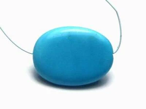 SLEEPING BEAUTY TURQUOISE 21mm Oval Pendant Focal Bead NATURAL COLOR - Picture 1 of 2