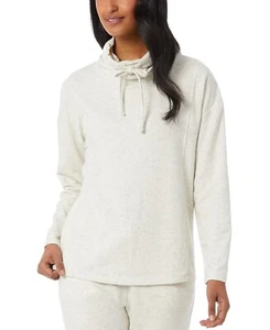 32 Degrees ESF-12628 Women's Cowl-Neck Sweatshirt, Heather White, XL - Picture 1 of 2