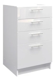 JD Greta NOT Adjustable Kitchen Drawer Unit 500mm - White Gloss - Picture 1 of 8