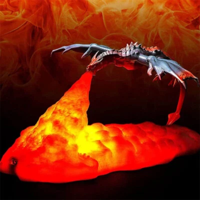 Fire Dragon Lamps 3D Printed Night Light LED Moon Light USB Ice Dragon Lamp - image 1 of 4