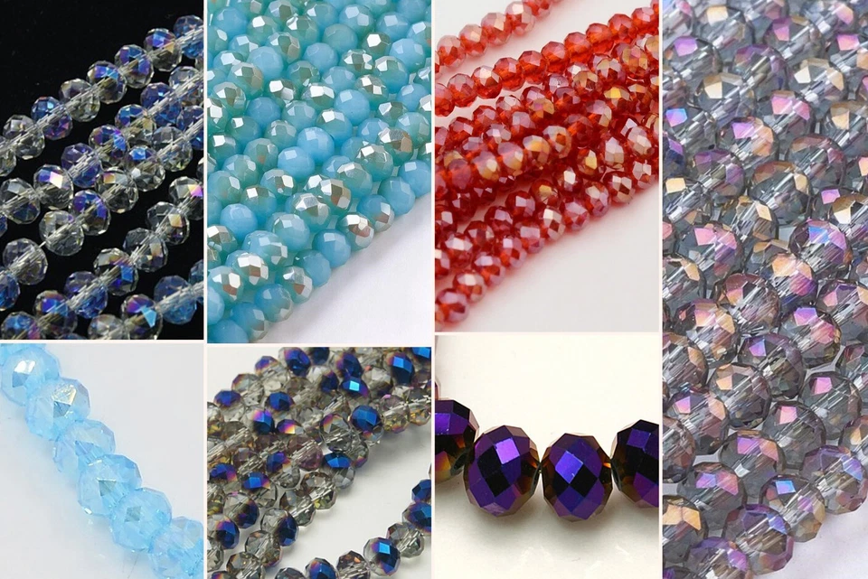 3x2mm Glasschliffperlen Rondelle 90-95St. Fädelloch 1mm - Bild 1 von 1