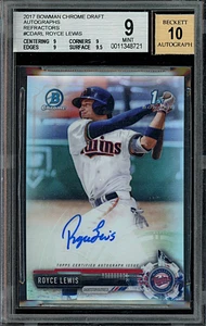 2017 Bowman Draft Chrome #CDARL Royce Lewis Refractor Auto Rookie #/499 BGS 9 - Picture 1 of 2