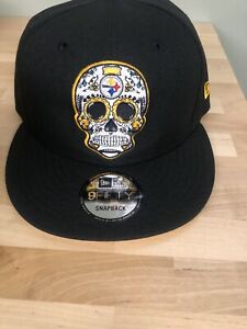 Pittsburgh Steelers New Era NFL Dia De Los Muertos Sugar Skull Snapback Hat