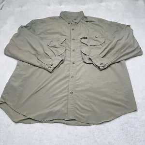 Remmington Shirt Mens XXL 2XL Green Olive Drab Vented Back Roll Tab Outdoor* - Picture 1 of 13