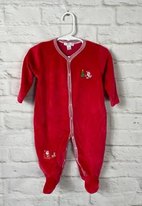 NEW Kissy Kissy Baby Red Velvet Christmas One Piece Size 9 Months - Picture 1 of 3