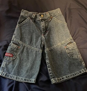 VINTAGE Boys Youth LEE PIPES DENIM Jeans/Jorts 22” Waist Sz 7 Baggy Skater Y2K - Picture 1 of 12