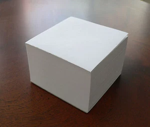 Blank Note Paper Cubes - *12 Total Cubes*- Glued On 1 Side - 3 1/2" x 3 1/2" - Picture 1 of 1
