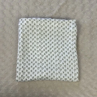 Manta para bebé Bunny Palm Hearts gris blanco bambú orgánico X Foto 1 de 4