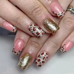 Halloween Glitters Press On Nail French Styles Spiderweb Design ABS False Nail - Picture 1 of 8