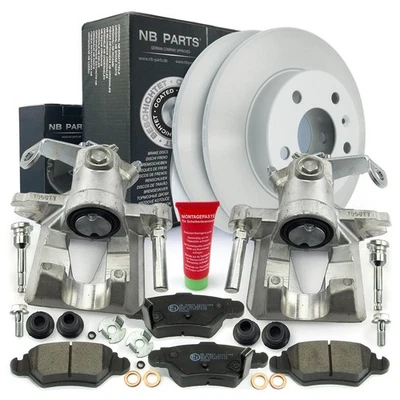 Bremssättel Bremsbeläge Bremsscheiben Satz hinten für Opel Astra G Zafira A T98 - Bild 1 von 4