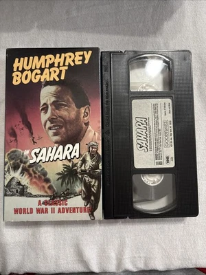 SAHARA VHS 1943 B&W Humphrey Bogart WWII Battalion Stranded in African Desert - Image 1 of 2
