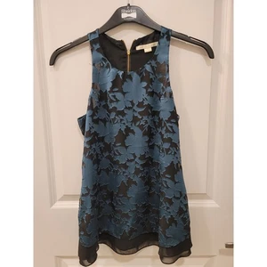 Cooper & Ella türkisfarbene ärmellose Bluse mit Spitze - Bild 1 von 3