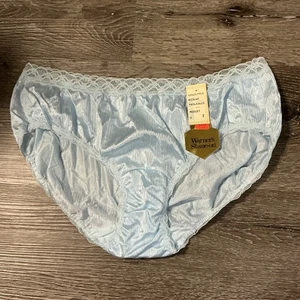 NWT Vintage Warner’s Shine-On Pale Blue Bikini Brief Size 7 Panties - Picture 1 of 7