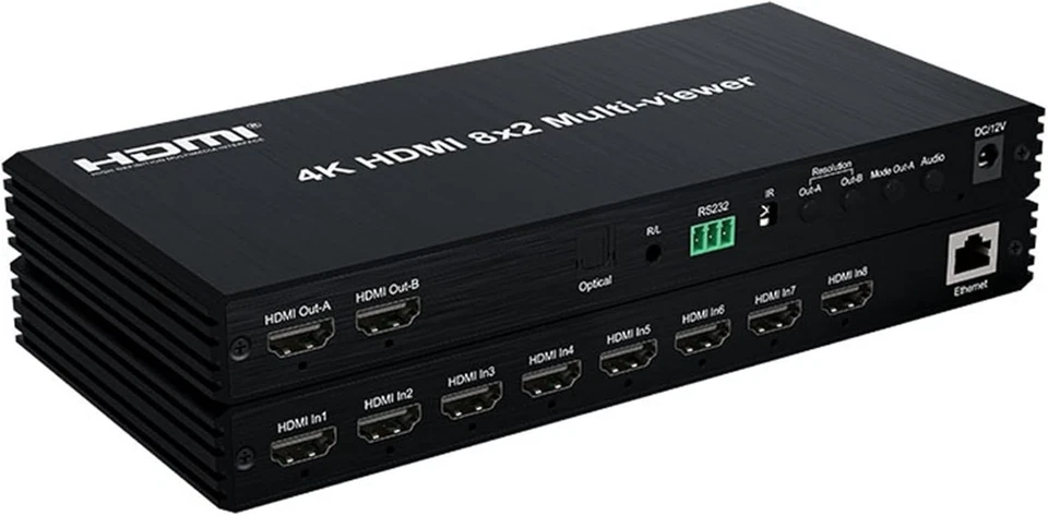 4K 60hz 8x2 HDMI Multiviewer 2x1 4x1 5x1 6x1 8x1 Seamless Switch with Audio PIP - Image 1 of 4