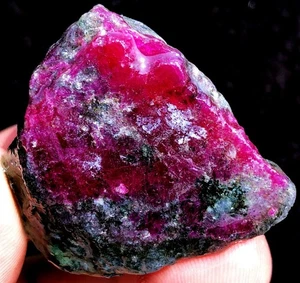 Museo 37,4 g!!! Rubí rojo natural en gema de cristal de zoisita verde espécimen ie1324 - Imagen 1 de 15
