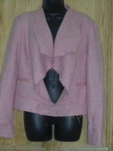 Jaune Rouge Rose Pink Wide Collar Short Jacket - Size XL BNWT - Picture 1 of 3