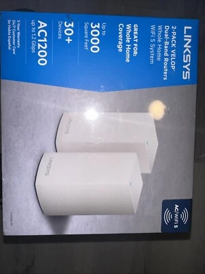 Linksys Velop (VLP0102-NP) - AC1200 Dual Band Mesh WiFi 5 System White (2 Pack) - Image 1 of 2