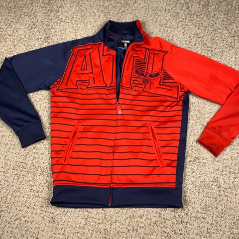 Atlanta Hawks Jacket Mens Medium Unk NBA Basketball Mock Sweater Full Zip Cover