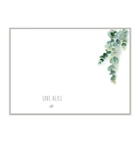 NOTE CARDS personalised writing notepaper x10, eucalyptus leaves, nature sc01  - Picture 1 of 6