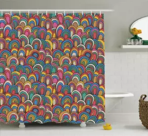 Psychedelic Shower Curtain Fabric Bathroom Decor Set with Hooks 4 Sizes - Picture 1 of 23