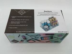 Sorbus Cosmetic Organizer Case 9 slot Compartments. Daisy Print Design. - Picture 1 of 3