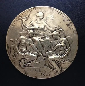 REGNO DEL BELGIO / Medaglia di bronzo / ESPOSIZIONE UNIVERSALE LIEGE 1905 / M61 - Foto 1 di 1