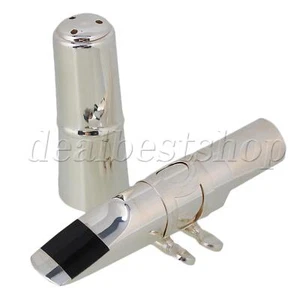 #7 Length Sax Mouthpiece Brass with Cap Ligature 11cm for B-flat Tenor Saxophone - Picture 1 of 9