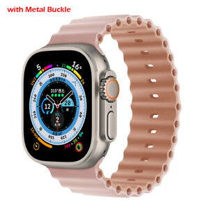Ocean Band pour Apple Watch 9 8 7 6 SE Ultra 2 bracelet sport silicone 44/41/45/49 mm