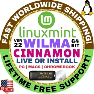 Linux Mint 22 Wilma Cinnamon 64Bit Live Boot Full Install Mac/PC - Picture 1 of 3