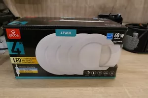 New in box- Globe 4” LED color select recessed lighting kit 4 pk #SH0 - Picture 1 of 3