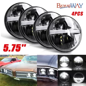 4PCS 5 3/4" 5.75 inch Round LED Headlights Halo DRL For Buick Riviera 1963-1974 - Picture 1 of 16