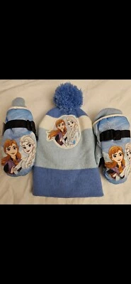 ❄️Juego de sombrero y guantes gruesos de invierno Frozen Anna & Elsa para niños de Disney 🔥👀💯 Foto 1 de 2