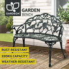 Gardeon Outdoor Garden Bench Seat 100cm Cast Aluminium Patio Chair Vintage Green