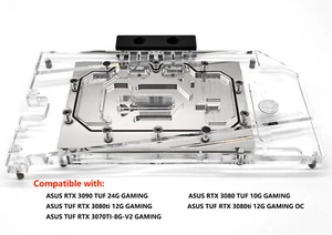 Granzon Full Cover GPU Water Block For ASUS TUF RTX 3090/3080/3080TI GAMING OC - Photo 1/8