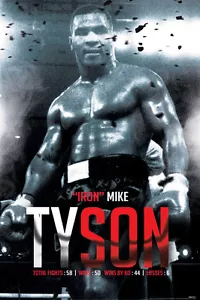 MIKE TYSON-BOXING RECORD 24X36 PÓSTER DECORACIÓN ARTE DE PARED LUCHA ICÓNICO AMERICANO!!! - Imagen 1 de 1