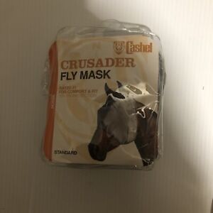 Cashel Crusader Standardowa maska na muchy dla koni, bez uszu i nosa, szara.
